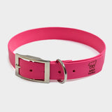 set collare + guinzaglio vegan grigio-fucsia personalizzato - immagine 2