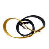set collare + guinzaglio vegan navy- giallo tuorlo d'uovo personalizzato - immagine 2