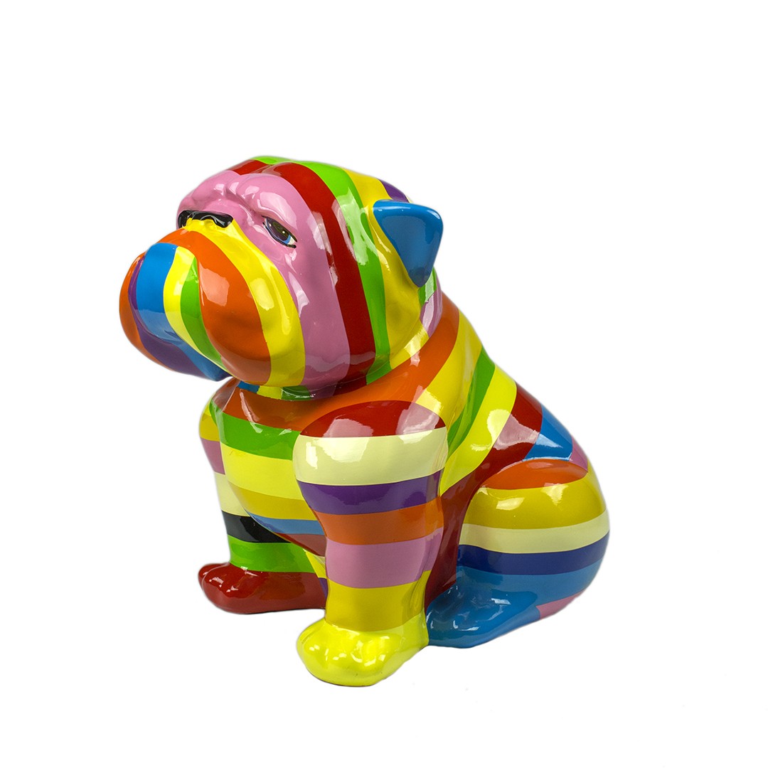 Scultura Bulldog Multicolor 40 cm